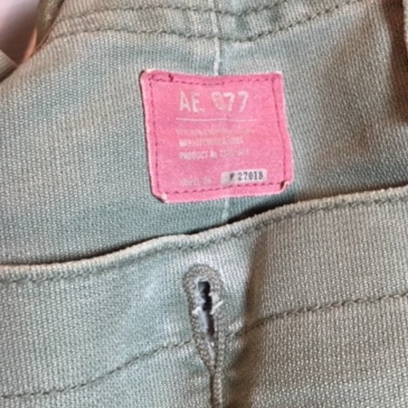 American Eagle Jean Fabric Olive Green Beads Lace Flowers Shoulder Bag Tote - Picture 13 of 16